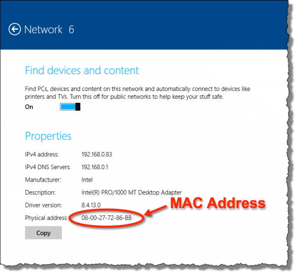 find your mac address for xbox one
